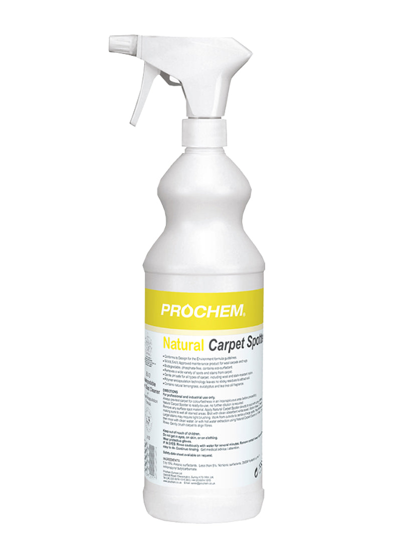 Prochem Natural Carpet Spotter 1L - plant-based carpet and upholstery spot cleaner bottle.