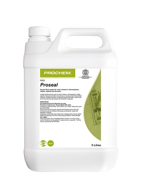 Prochem Proseal 5L - R602‑05, professional floor sealer for hard surfaces with usage instructions.