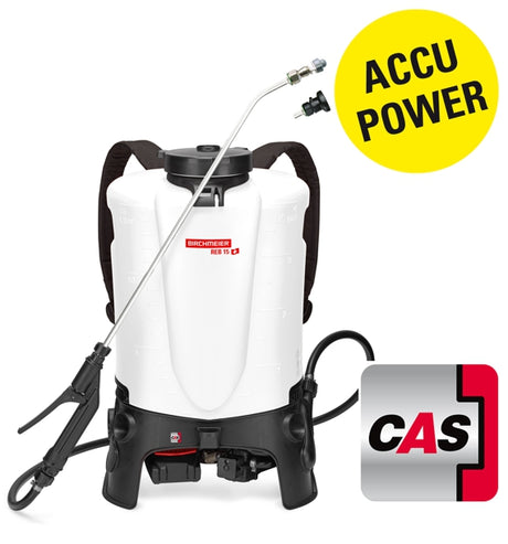 Birchmeier REB 15L Battery Sprayer – professional variable-pressure backpack sprayer.