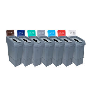 Procycle 80L Light Blue Glass Recycling Bin - Lid & Back Panel | ROB105173LBLU