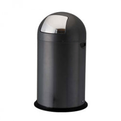 52Litre Matt Black Push Bin 890mm high
