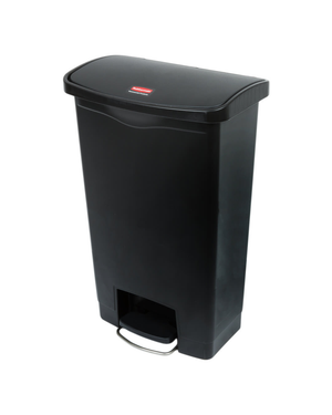 Rubbermaid Resin Front Step Bin 50L Black - 1883611 - CB172‑BK | Hands‑Free Commercial Waste Bin