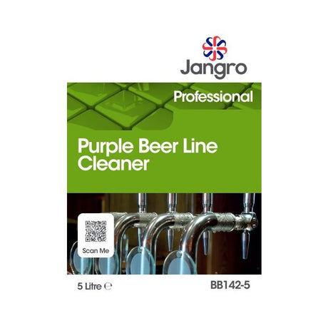 Jangro Purple Beer Line Cleaner – 5 litre packaging with product information and QR code.