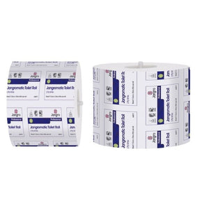 JangroMatic Toilet Paper 2 Ply – jumbo roll packaging with product details.
