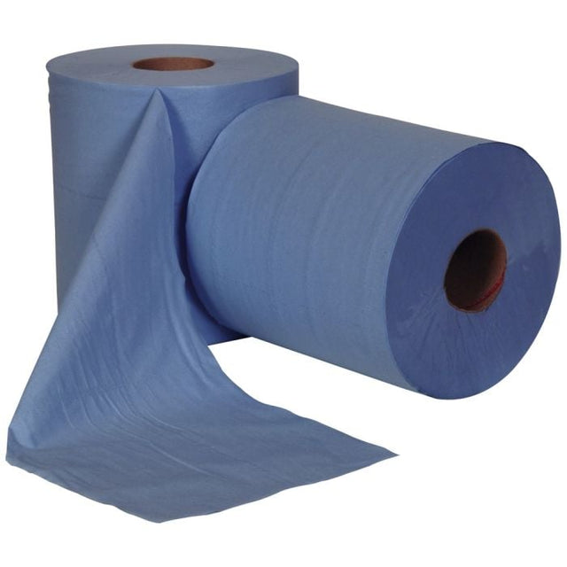Jangro Centrefeed Roll 300M Blue 1 Ply - contract paper towel roll.