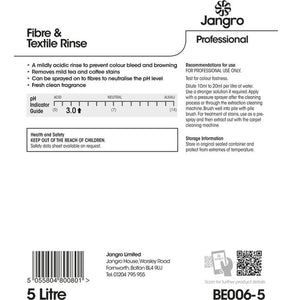 Jangro Fibre & Textile Rinse 5L - BE006-5 | Colour-Safe Carpet & Fabric Neutraliser