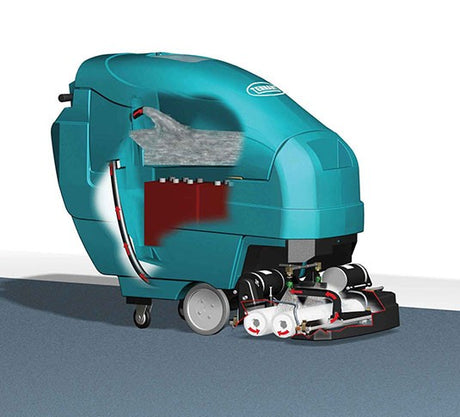 Tennant ReadySpace 1610 Carpet Cleaner – low-moisture interim cleaning machine with cutaway view.