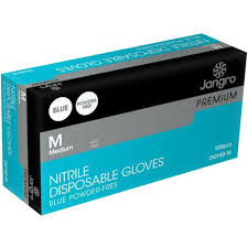 Jangro Premium Nitrile PF Blue Medium DG150-M - 93897JA