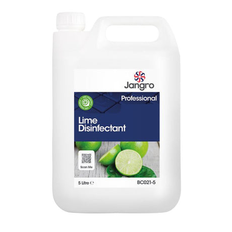Jangro Lime Disinfectant 5L bottle with product details and lime imagery.