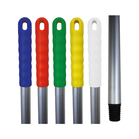 Socket Aluminium Mop Handle 120cm Blue - EAH120B with colored grips for easy handling.