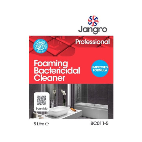 Jangro Professional Foaming Bactericidal Cleaner 5 Litre – product packaging with improved formula.