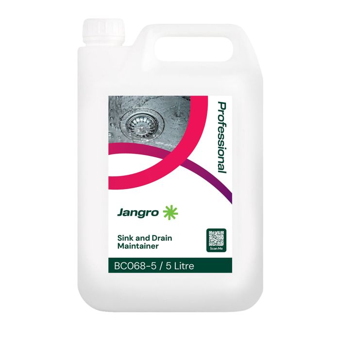 Jangro Sink & Drain Maintainer 5 Litre – professional drain and pipe cleaner packaging.