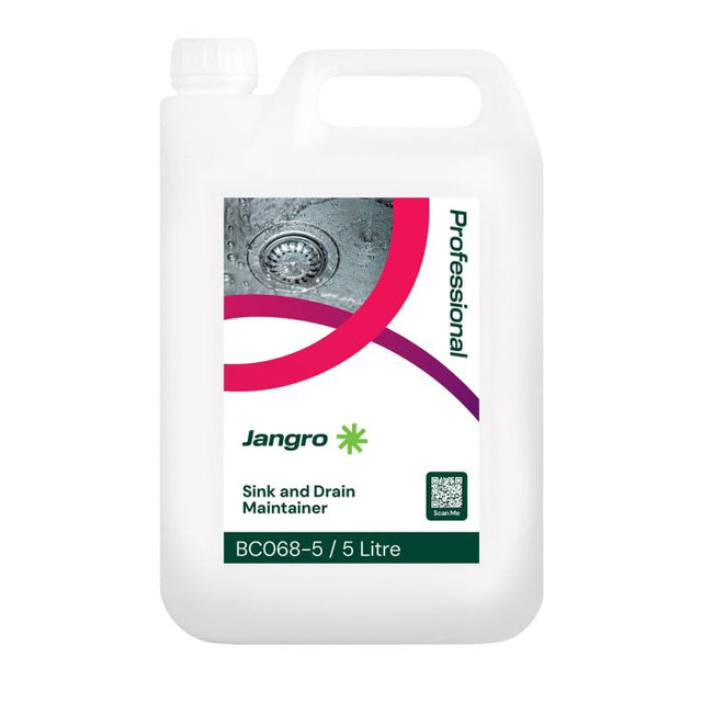 Jangro Sink & Drain Maintainer 5 Litre – professional drain and pipe cleaner packaging.