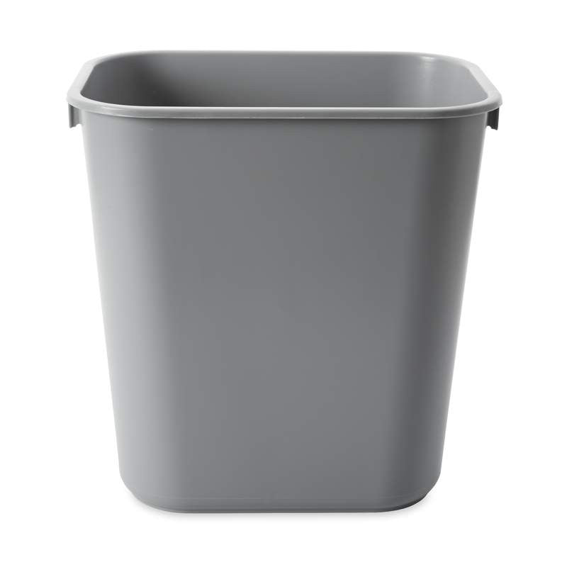 Rubbermaid Rectangular Wastebasket 12.9L Grey (Pack of 12) - FG295500GRAY | Durable Office Waste Bins