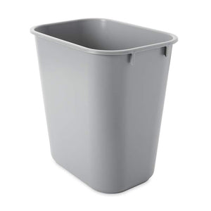 Rubbermaid Rectangular Wastebasket 12.9L Grey (Pack of 12) - FG295500GRAY | Durable Office Waste Bins