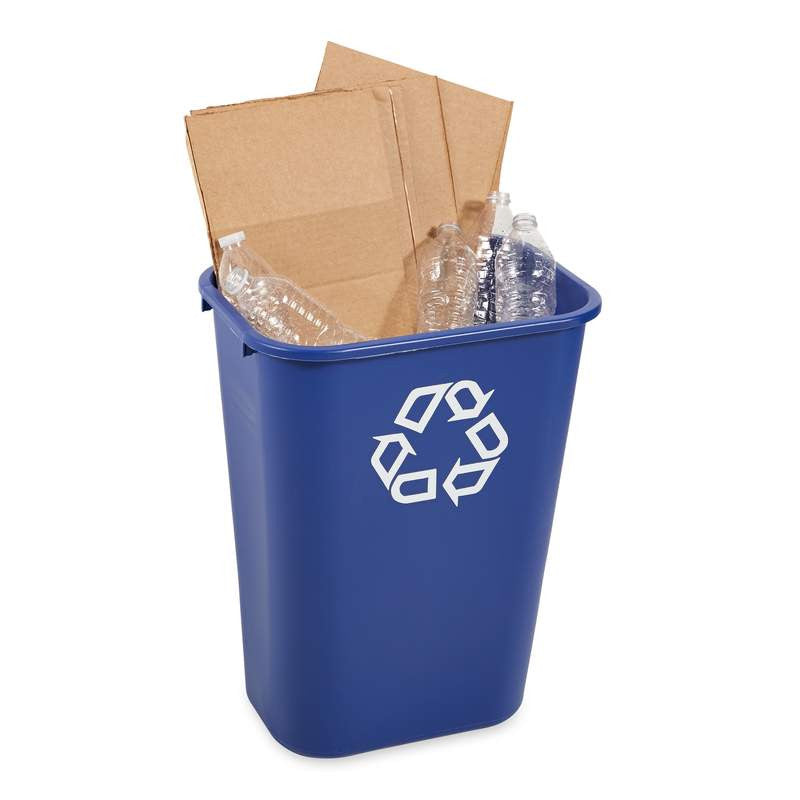 Desk side Recycling Bin 39L Blue - FG295773BLUE - CB320 | Rubbermaid Slim Office Recycling Bin