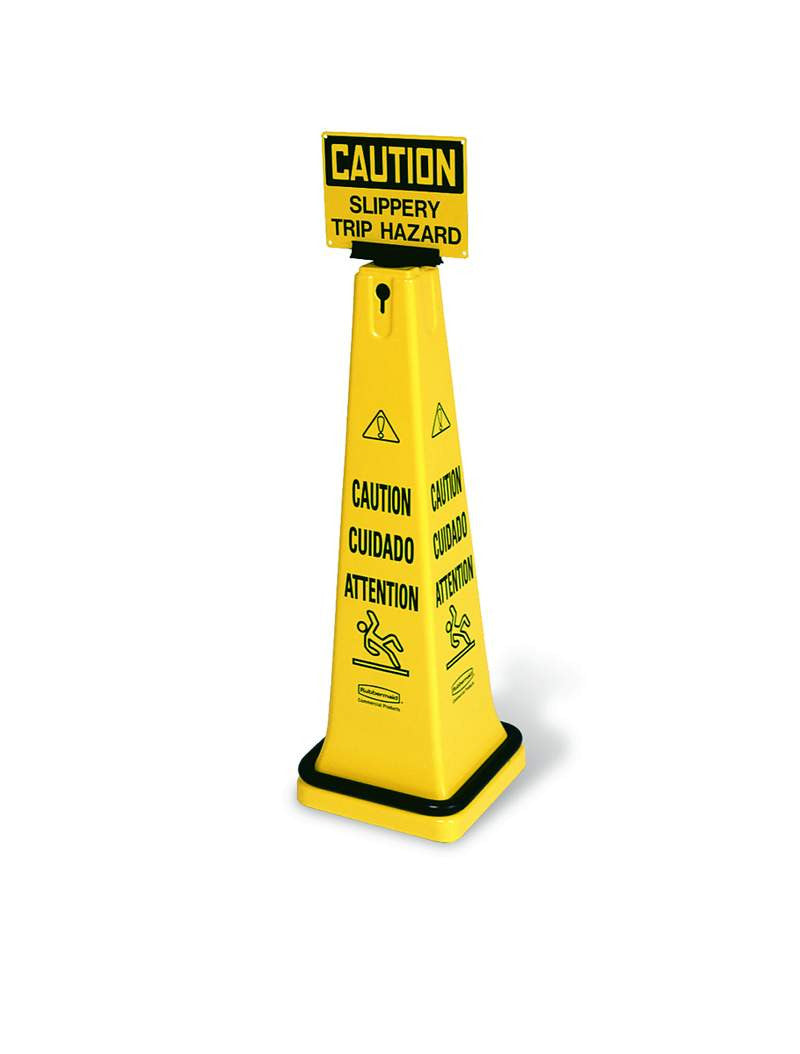 Rubbermaid Multilingual Safety Cone 91.4cm - FG627600YEL | High‑Visibility Wet Floor Warning Cone
