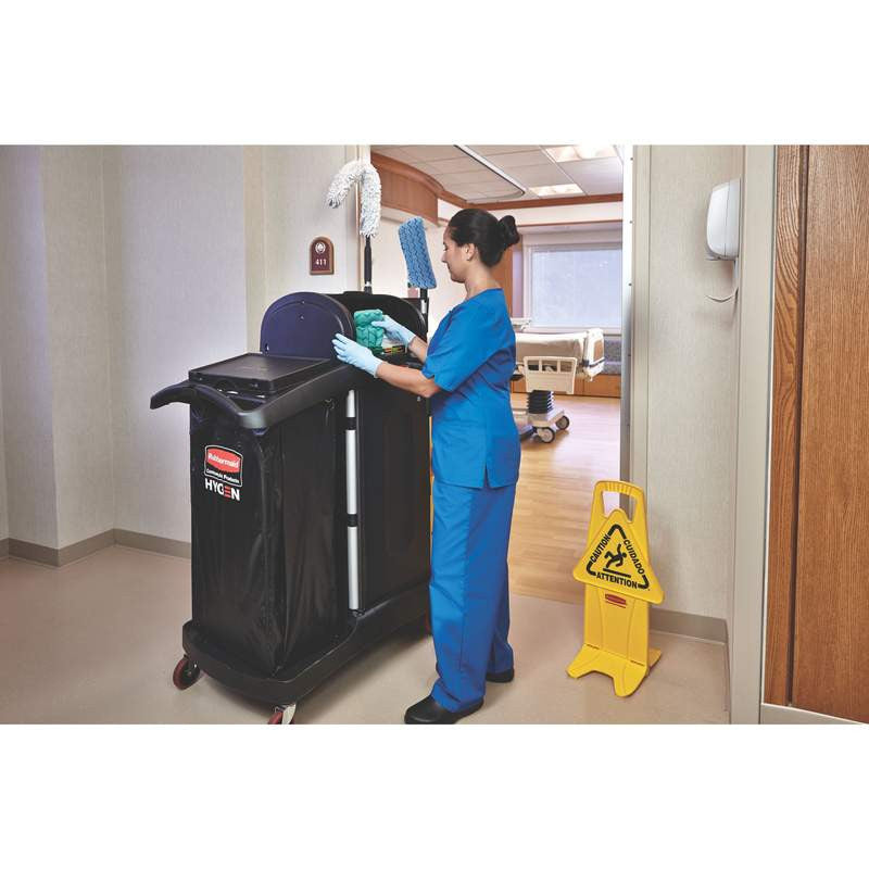 Rubbermaid HYGEN High Security Janitor Cart - FG9T7500BLA | Secure, Enclosed Commercial Cleaning Cart