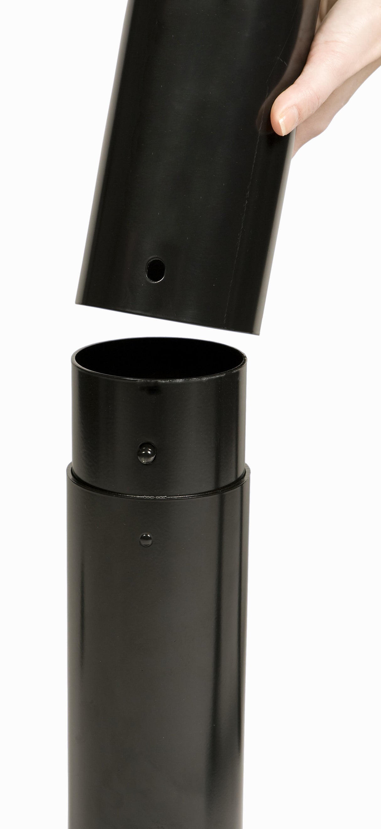 Smoking Ashtray Pole Bin Black - CB216 | Outdoor Cigarette Disposal Bin