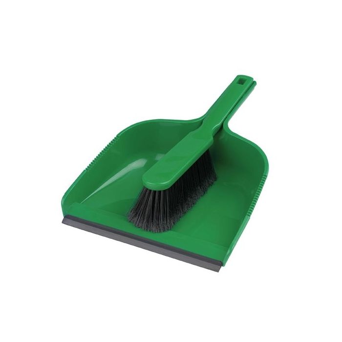 Dustpan & Brush Set Stiff Green - HN071-G 102942 | Heavy-Duty Cleaning Tool