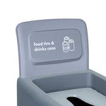 Procycle 80L Grey-Metal Recycling Bin ROB105173GRY | With Lid & Back Panel