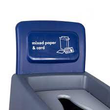 Procycle 80L Dark Blue Paper Waste Recycling Bin Set | ROB105173DBLU with Lid & Back Panel