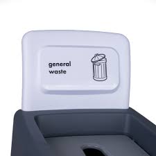 Procycle 80L White General Waste Recycling Bin - Lid & Back Panel | ROB105173WHT
