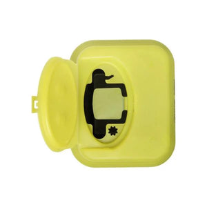 Steroplast 7L Sharps Bin with yellow lid – lockable clinical waste container.